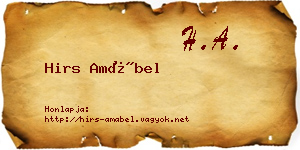 Hirs Amábel névjegykártya